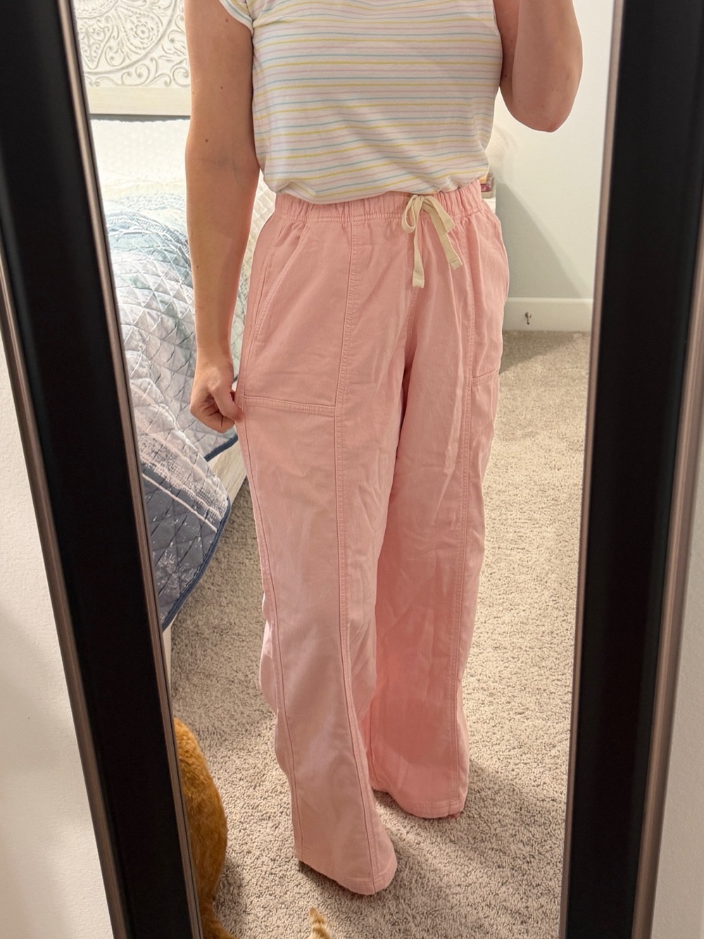 aerie Pink Wide-Leg Drawstring Pants
